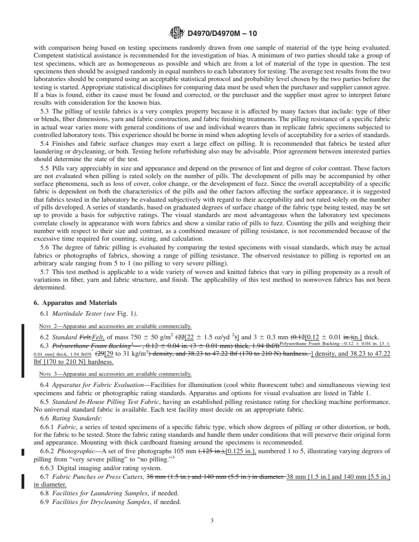 REDLINE ASTM D4970/D4970M-10 - Standard Test Method for  Pilling Resistance and Other Related Surface Changes of Textile Fabrics: Martindale Tester