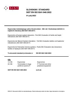 SIST EN ISO 9241-940:2022 SIST EN ISO 9241-940:2022 - BARVE - Page 1 preview