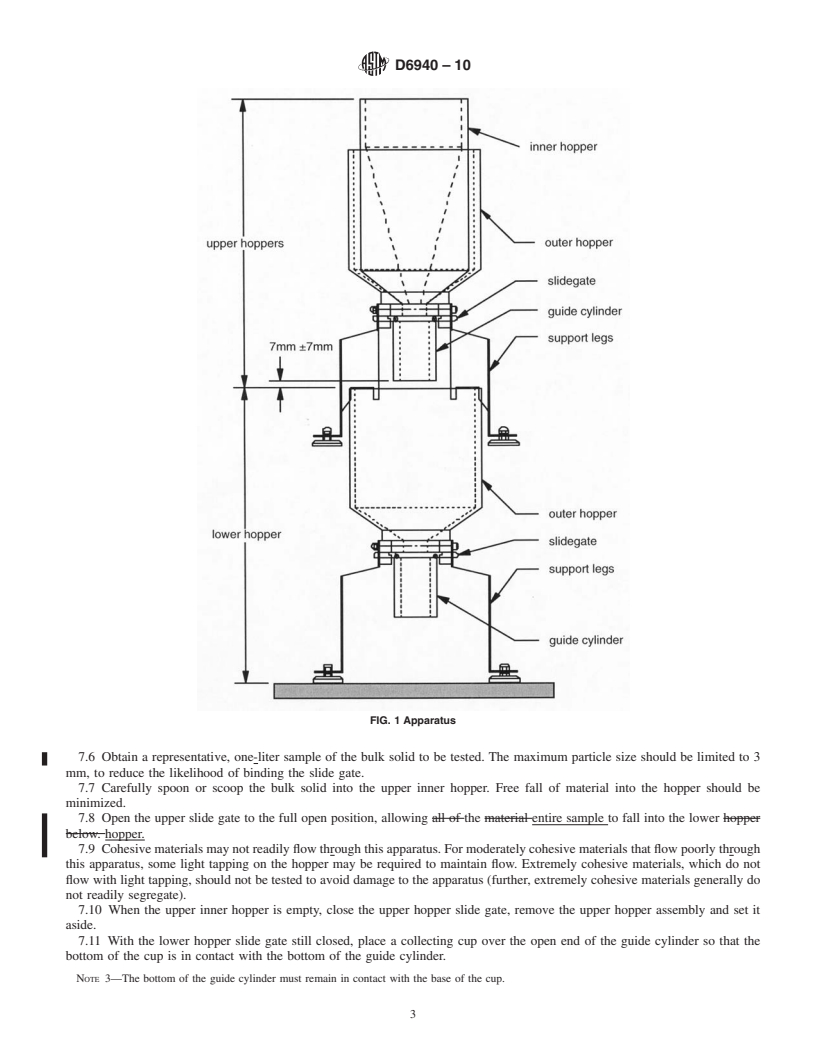 REDLINE ASTM D6940-10 - Standard Practice for Measuring Sifting Segregation Tendencies of Bulk Solids