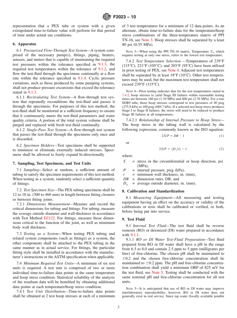 ASTM F2023-10 - Standard Test Method for Evaluating the Oxidative Resistance of Crosslinked Polyethylene (PEX) Tubing and Systems to Hot Chlorinated Water