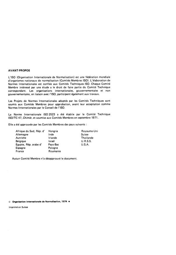 ISO 2523:1974 ISO 2523:1974 - Esters de l'acide adipique a usage industriel -- Liste des méthodes d'essais - Page 2 preview