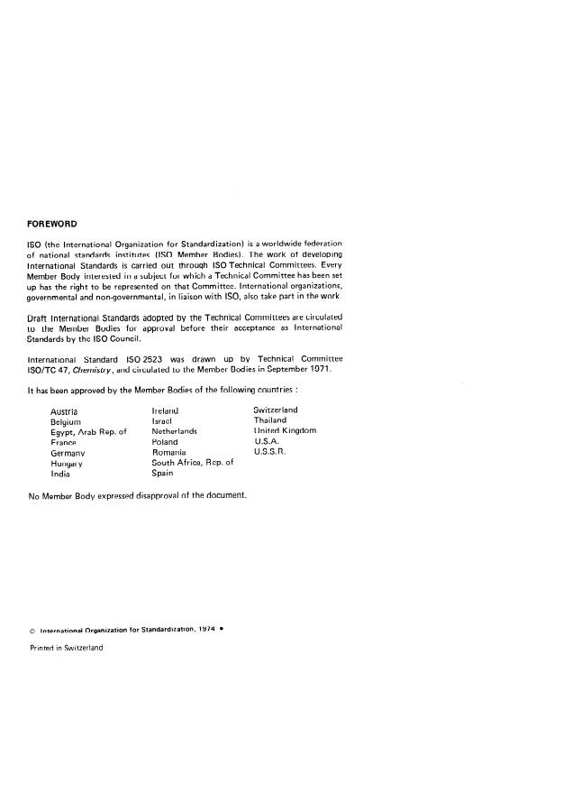 ISO 2523:1974 ISO 2523:1974 - Adipate esters for industrial use -- List of methods of test - Page 2 preview