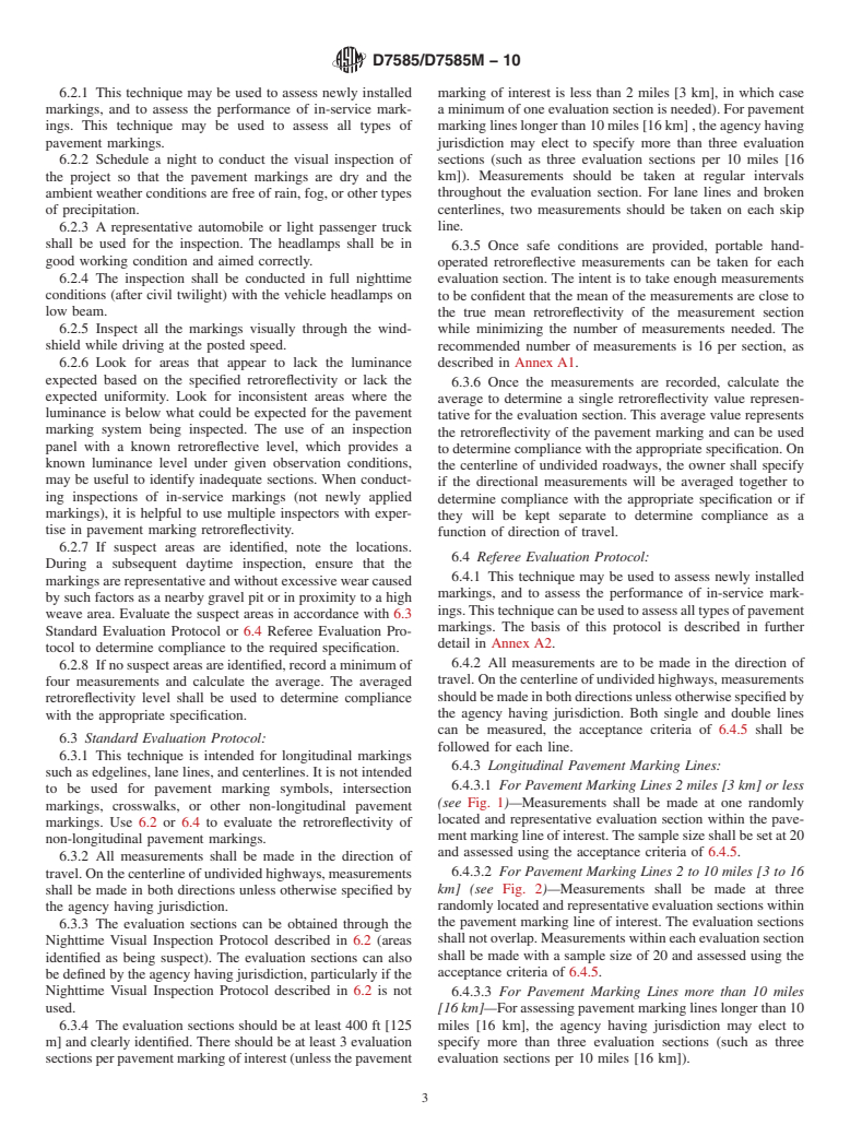 ASTM D7585/D7585M-10 - Standard Practice for Evaluating Retroreflective Pavement Markings Using Portable  Hand-Operated Instruments