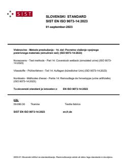 SIST EN ISO 9073-14:2023 SIST EN ISO 9073-14:2023 - Page 1 preview