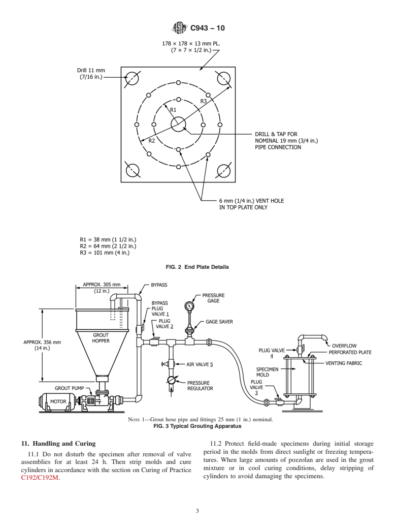 ASTM C943-10 - Standard Practice for Making Test Cylinders and Prisms for Determining Strength and Density of Preplaced-Aggregate Concrete in the Laboratory