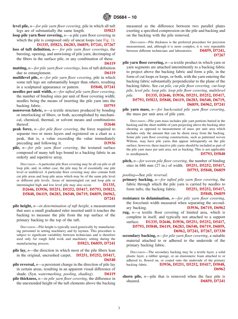 ASTM D5684-10 - Standard Terminology Relating to Pile Floor Coverings