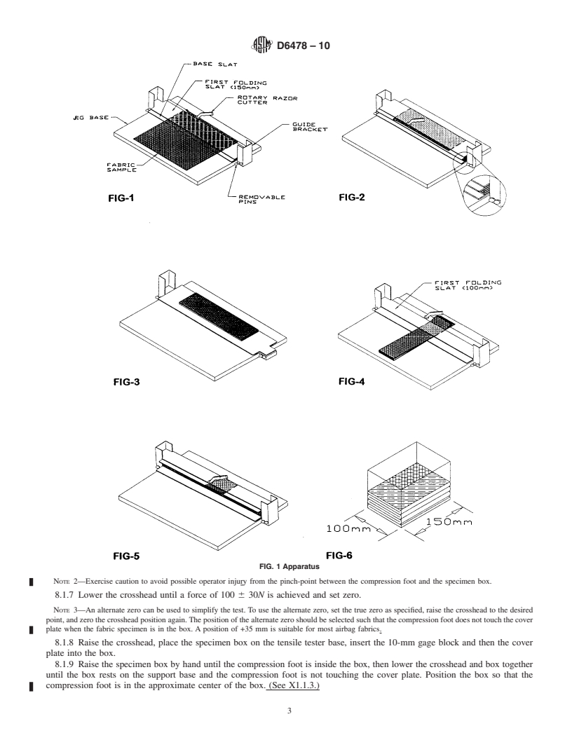 REDLINE ASTM D6478-10 - Standard Test Method for Determining Specific Packability of Fabrics Used in Inflatable Restraints