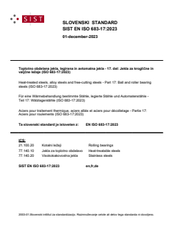 EN ISO 683-17:2023 EN ISO 683-17:2023 - Page 1 preview