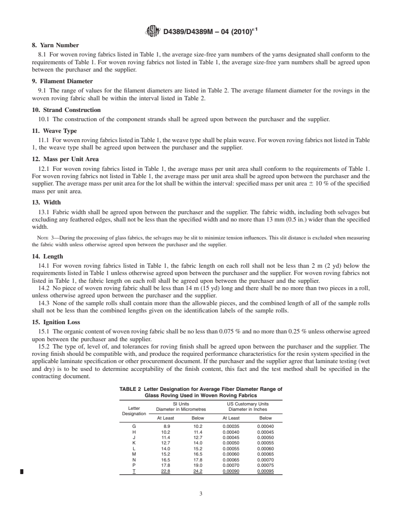 REDLINE ASTM D4389/D4389M-04(2010)e1 - Standard Specification for Finished Glass Fabrics Woven From Rovings