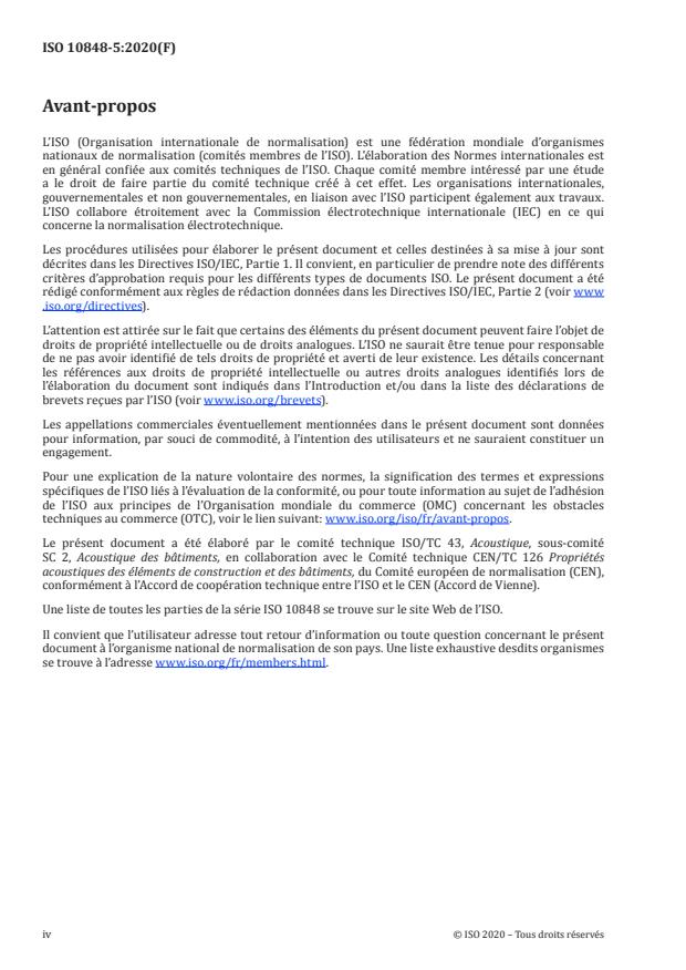 ISO 10848-5:2020 ISO 10848-5:2020 - Acoustique -- Mesurage en laboratoire et sur site des transmissions latérales du bruit aérien, des bruits de choc et du bruit d’équipement technique de bâtiment entre des pièces adjacentes - Page 4 preview