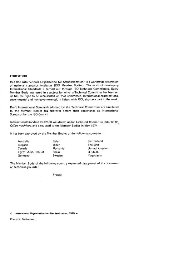 ISO 2530:1975 ISO 2530:1975 - Keyboard for international information processing interchange using the ISO 7- bit coded character set -- Alphanumeric area - Page 2 preview