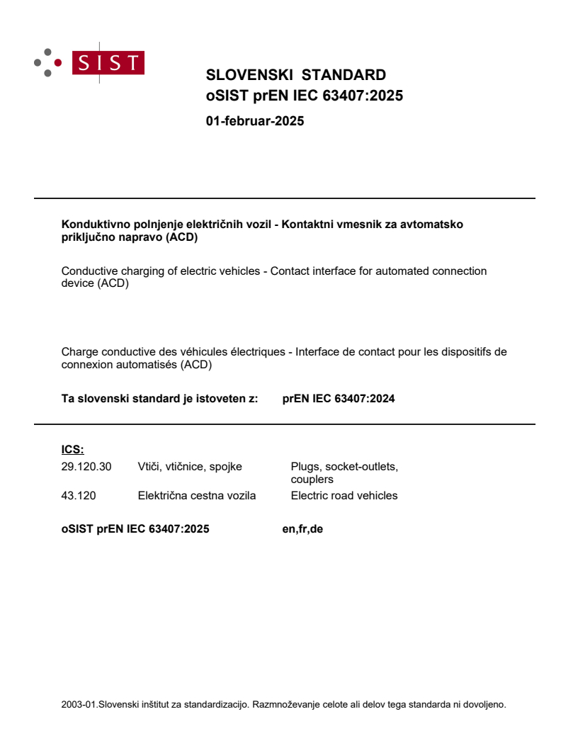 prEN IEC 63407:2025 - BARVE