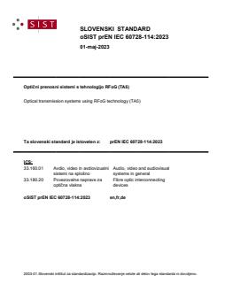oSIST prEN IEC 60728-114:2023 - Page 1 preview