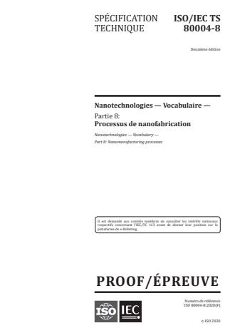 ISO/PRF TS 80004-8:Version 22-avg-2020 - Nanotechnologies -- Vocabulaire