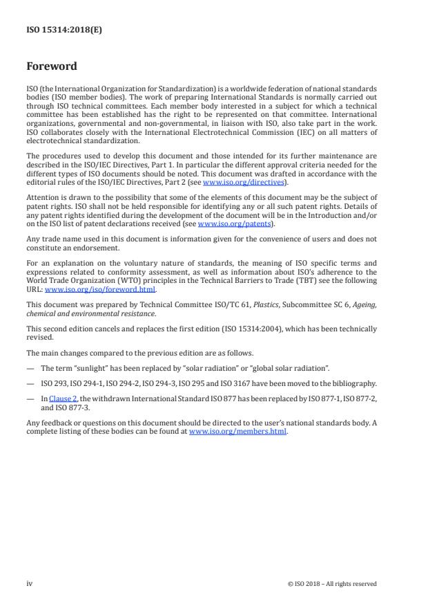 ISO 15314:2018 ISO 15314:2018 - Plastics -- Methods for marine exposure - Page 4 preview