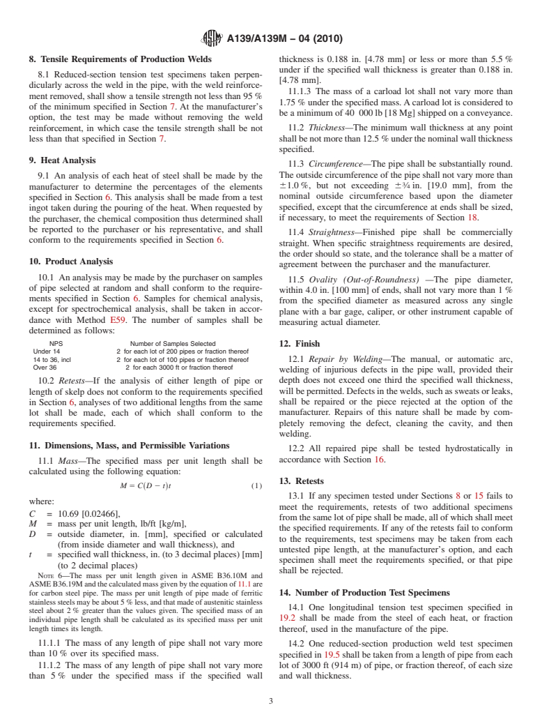 ASTM A139/A139M-04(2010) - Standard Specification for Electric-Fusion (Arc)-Welded Steel Pipe (NPS 4 and Over)