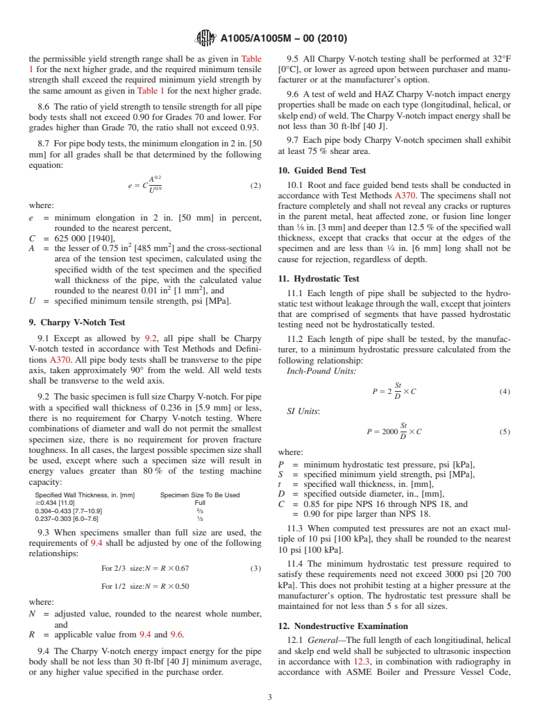 ASTM A1005/A1005M-00(2010) - Standard Specification for Steel Line Pipe, Black, Plain End, Longitudinal and Helical Seam, Double Submerged-Arc Welded (Withdrawn 2014)