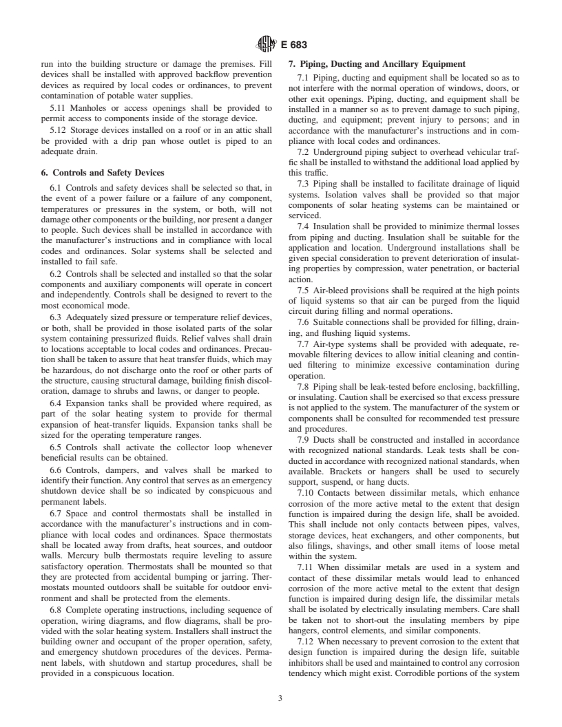 ASTM E683-91(2001) - Standard Practice for Installation and Service of Solar Space Heating Systems for One- and Two-Family Dwellings