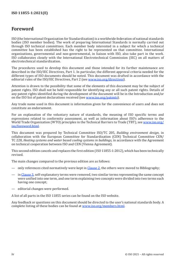 ISO 11855-1:2021 ISO 11855-1:2021 - Building environment design -- Embedded radiant heating and cooling systems - Page 4 preview