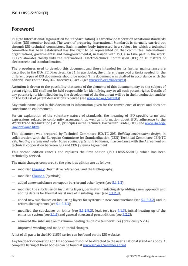 ISO 11855-5:2021 ISO 11855-5:2021 - Building environment design -- Embedded radiant heating and cooling systems - Page 4 preview