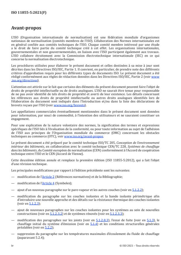 ISO 11855-5:2021 ISO 11855-5:2021 - Conception de l'environnement des bâtiments -- Systèmes intégrés de chauffage et de refroidissement par rayonnement - Page 4 preview