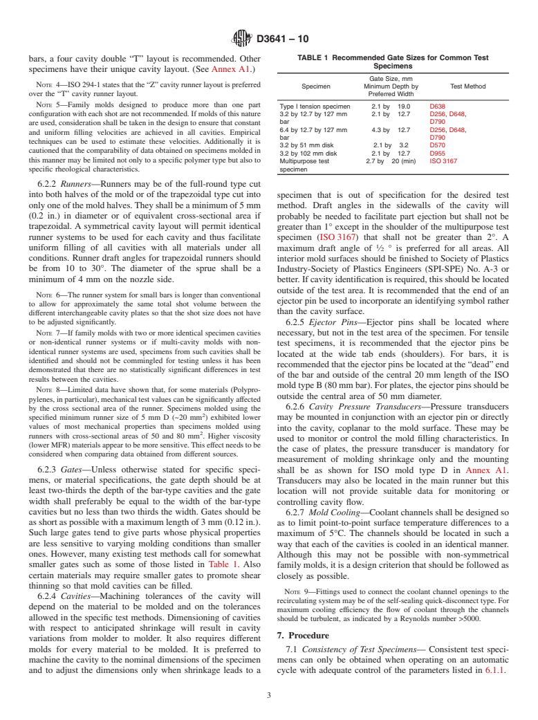 ASTM D3641-10 - Standard Practice for Injection Molding Test Specimens of Thermoplastic Molding and Extrusion Materials