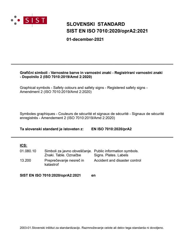 SIST EN ISO 7010:2020/oprA2:2021 - BARVE na PDF-str 8,9,10,11,12