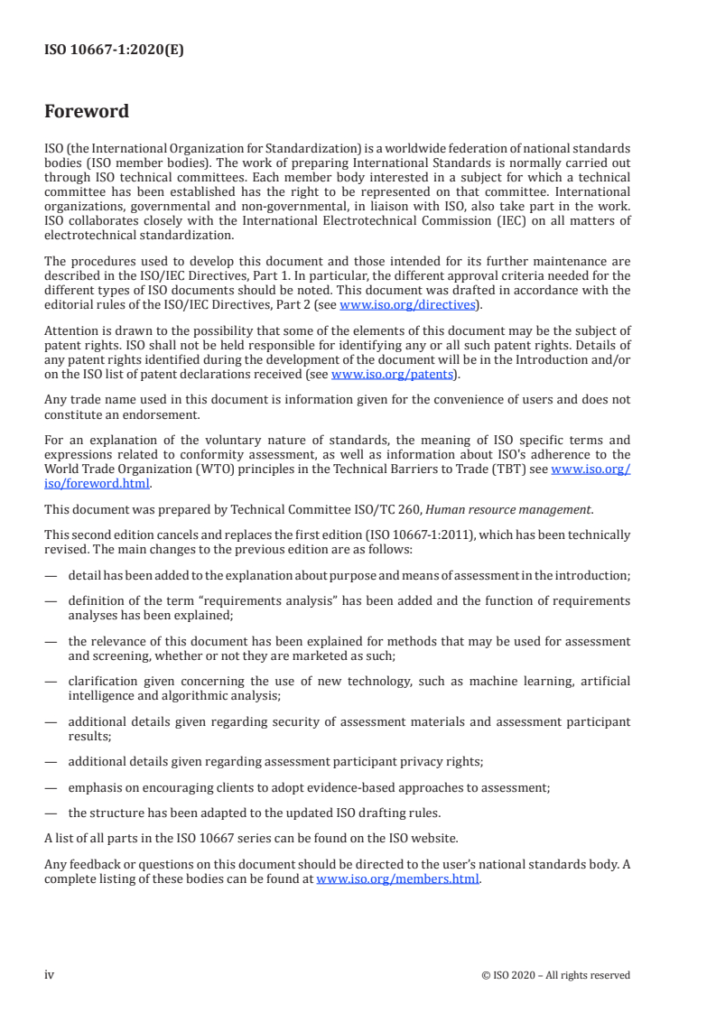 ISO 10667-1:2020 ISO 10667-1:2020 - Assessment service delivery — Procedures and methods to assess people in work and organizational settings — Part 1: Requirements for the client
Released:11/10/2020 - Page 4 preview