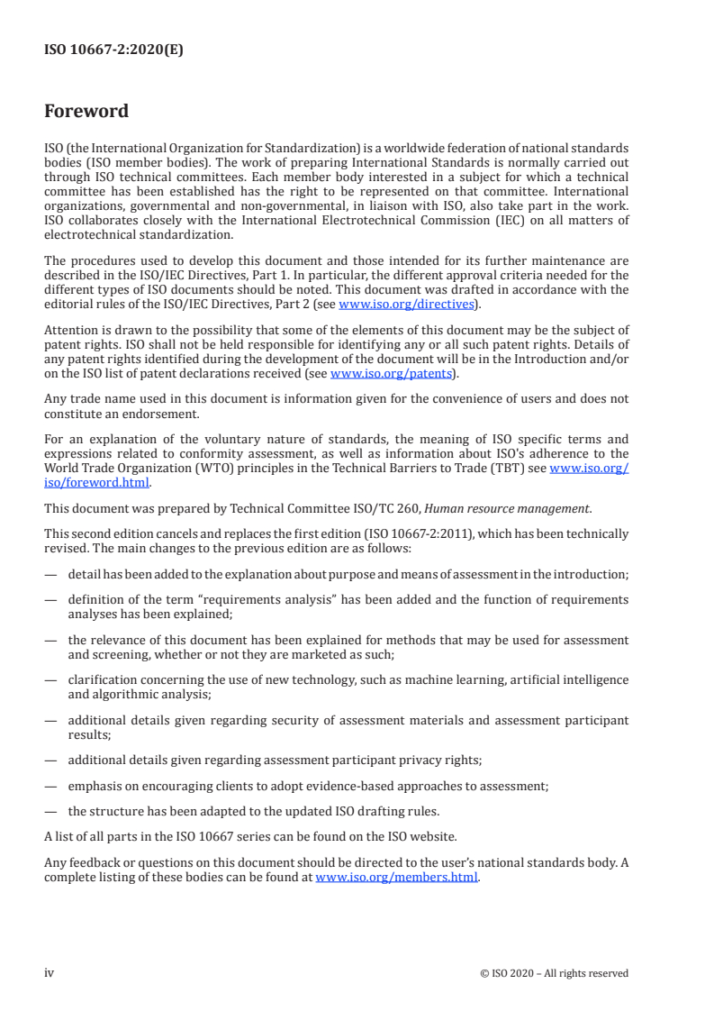 ISO 10667-2:2020 ISO 10667-2:2020 - Assessment service delivery — Procedures and methods to assess people in work and organizational settings — Part 2: Requirements for service providers
Released:11/4/2020 - Page 4 preview