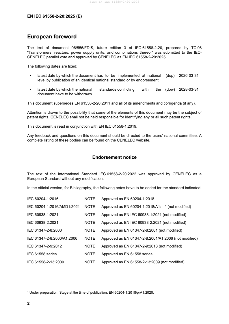 SIST EN IEC 61558-2-20:2025 SIST EN IEC 61558-2-20:2025 - Page 4 preview