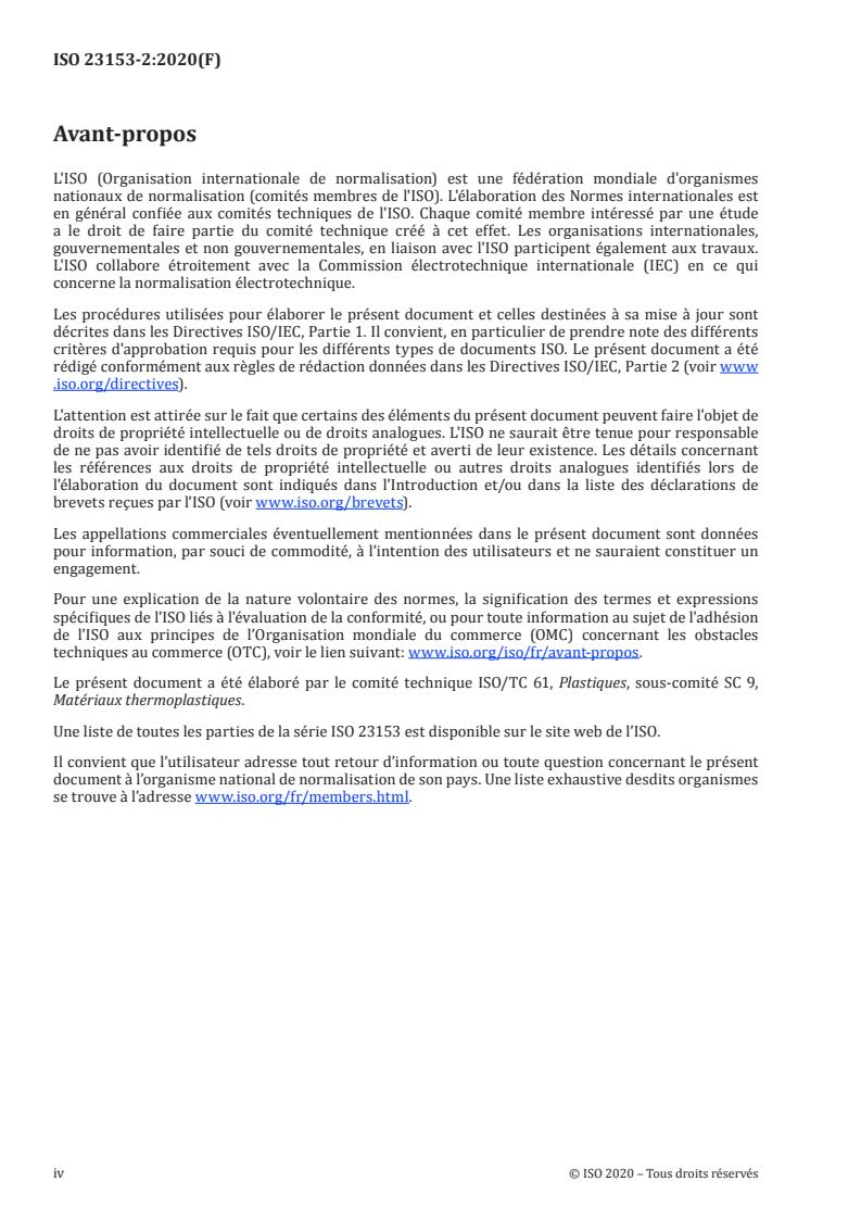 ISO 23153-2:2020 ISO 23153-2:2020 - Plastiques -- Matériaux a base de polyétheréthercétone (PEEK) pour moulage et extrusion - Page 4 preview