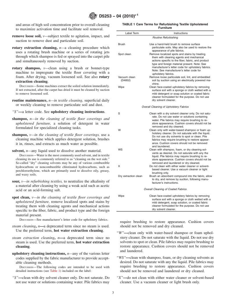 ASTM D5253-04(2010)e1 - Standard Terminology Relating to Floor Coverings and Textile Upholstered Furniture