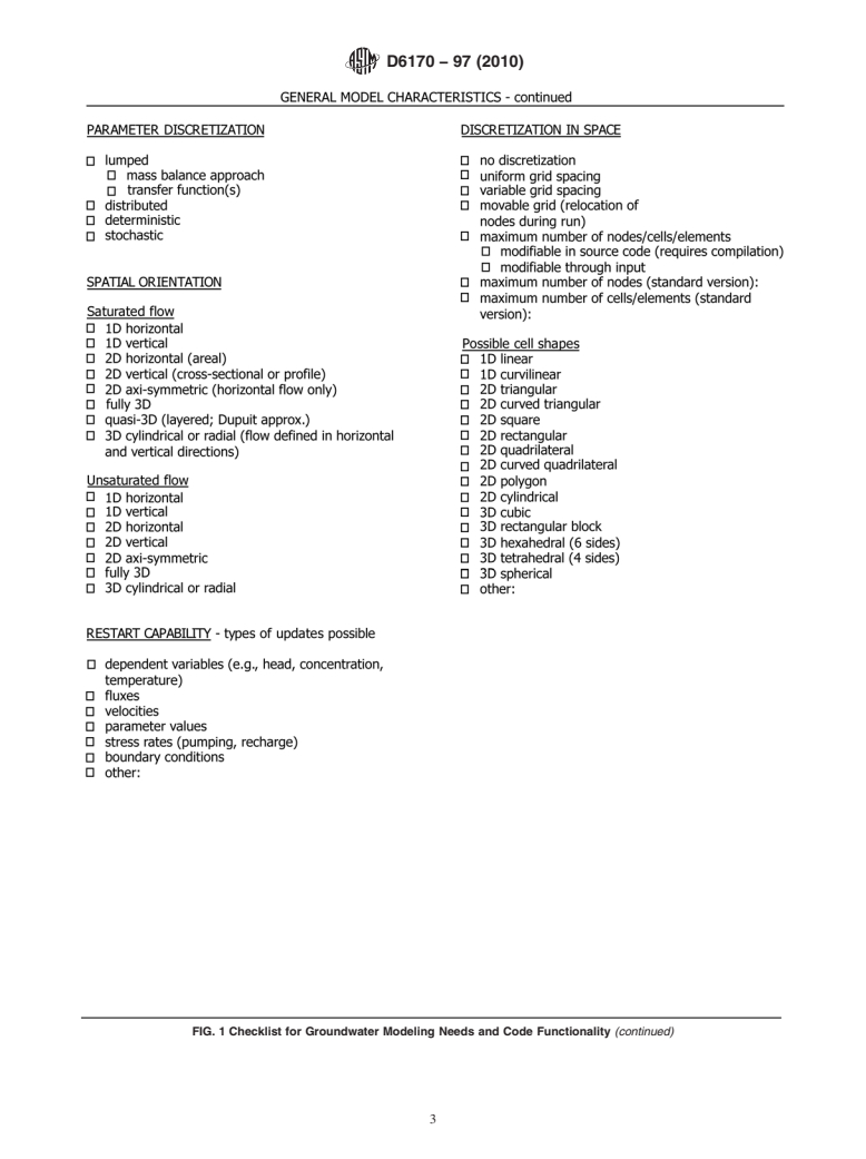 ASTM D6170-97(2010) - Standard Guide for Selecting a Groundwater Modeling Code