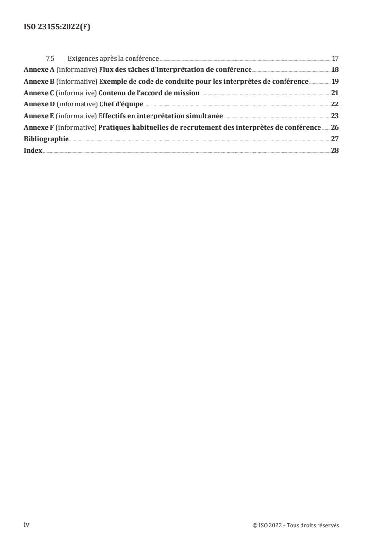 SIST ISO 23155:2023 ISO 23155:2022 - Interpreting services — Conference interpreting — Requirements and recommendations
Released:1/3/2022 - Page 4 preview