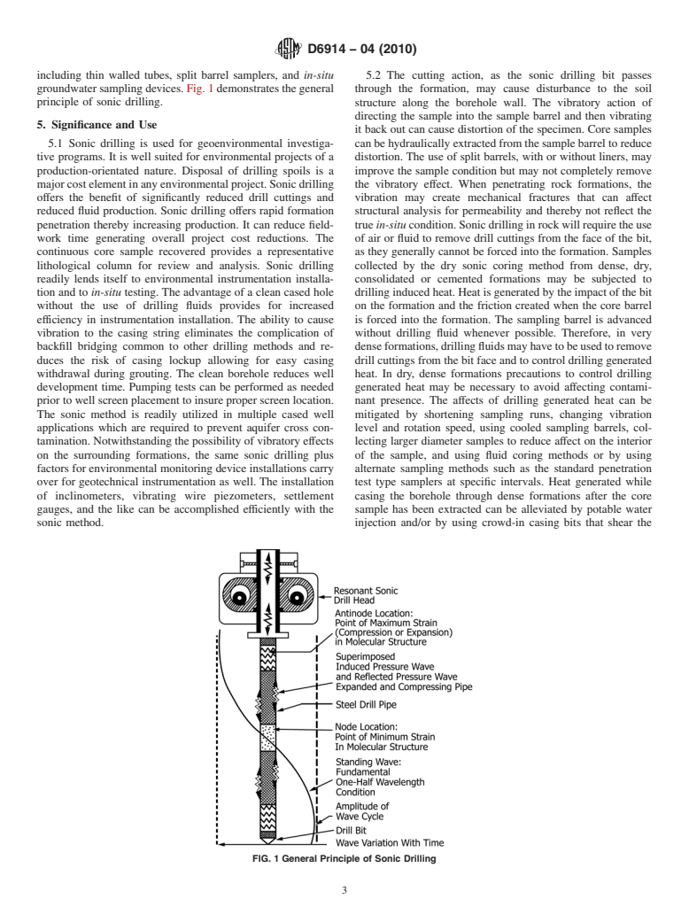 ASTM D6914-04(2010) - Standard Practice for Sonic Drilling for Site Characterization and the Installation of Subsurface Monitoring Devices