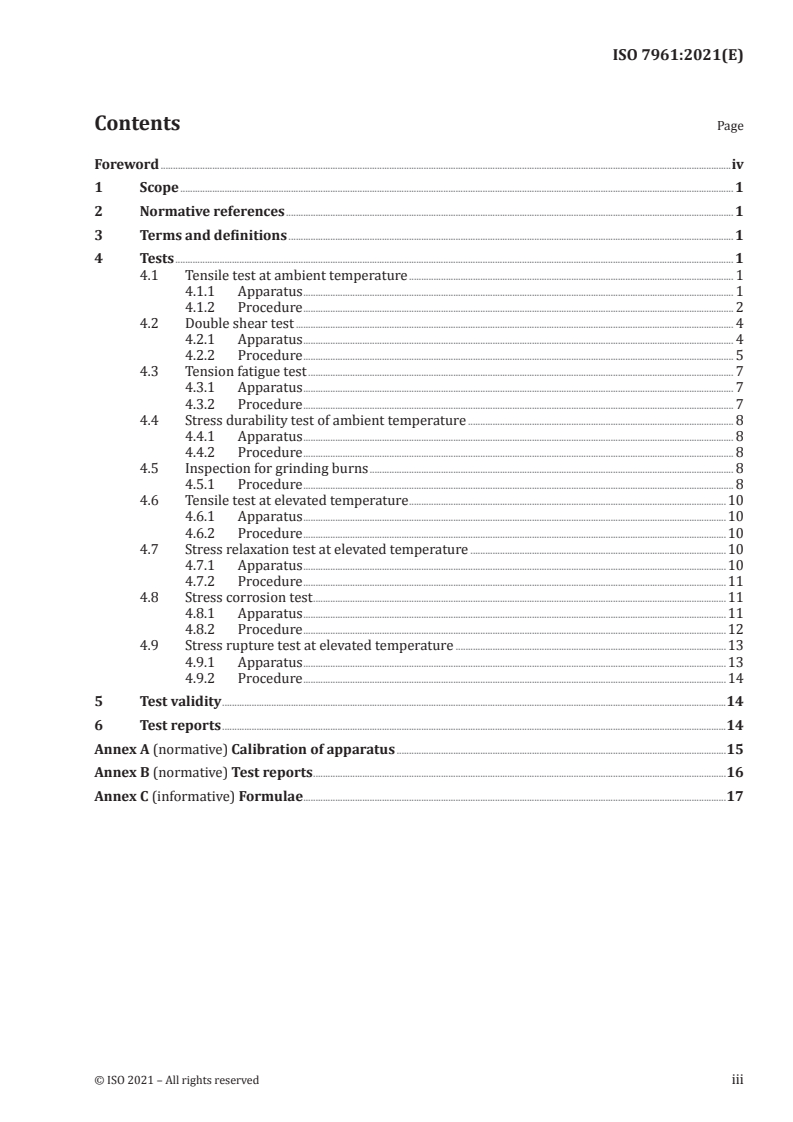ISO 7961:2021 - Aerospace — Bolts — Test methods
Released:1/28/2021