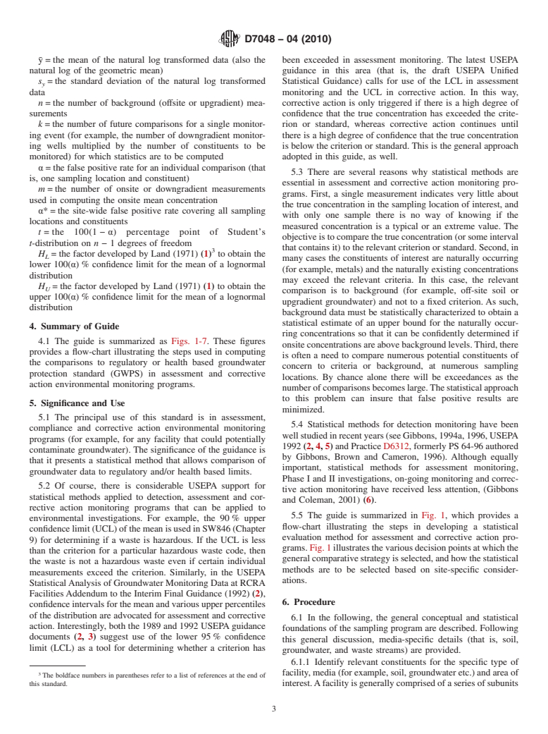 ASTM D7048-04(2010) - Standard Guide for Applying Statistical Methods for Assessment and Corrective Action Environmental Monitoring Programs