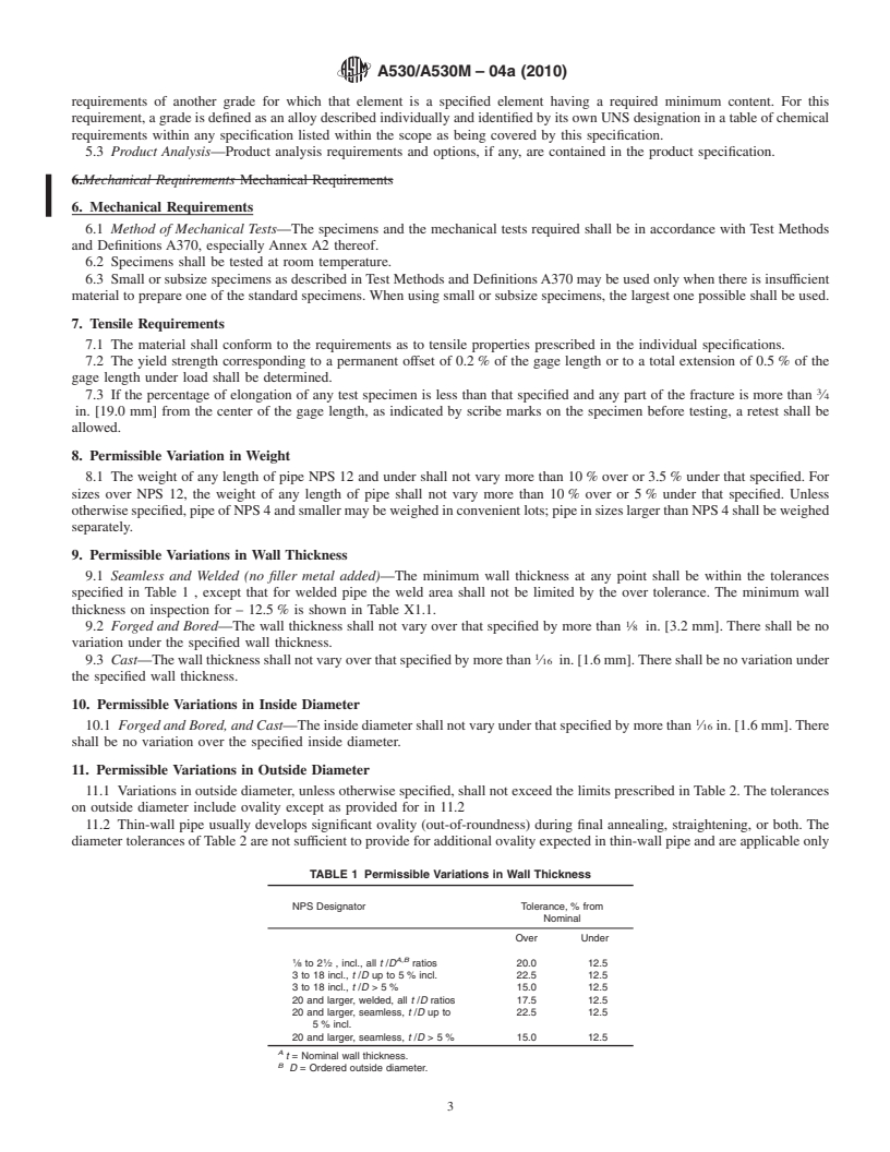 REDLINE ASTM A530/A530M-04a(2010) - Standard Specification for General Requirements for Specialized Carbon and Alloy Steel Pipe