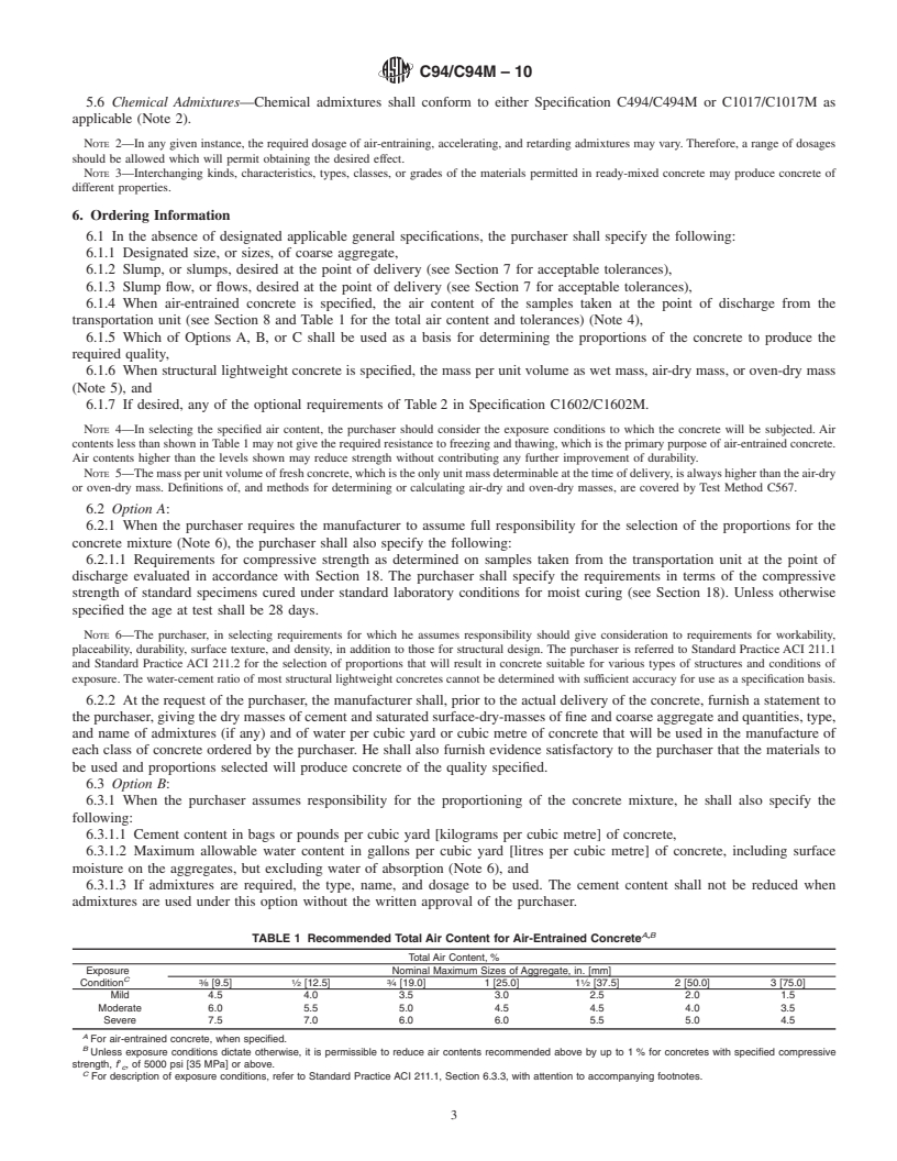 REDLINE ASTM C94/C94M-10 - Standard Specification for Ready-Mixed Concrete