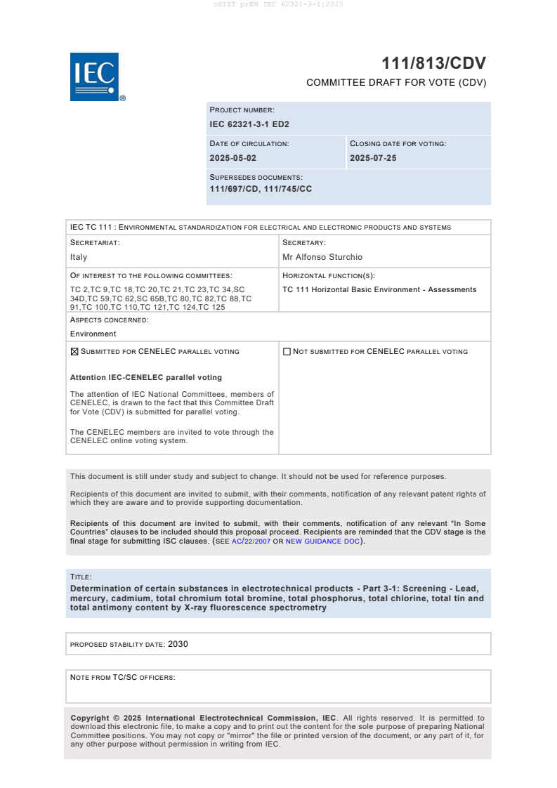 prEN IEC 62321-3-1:2025 - BARVE