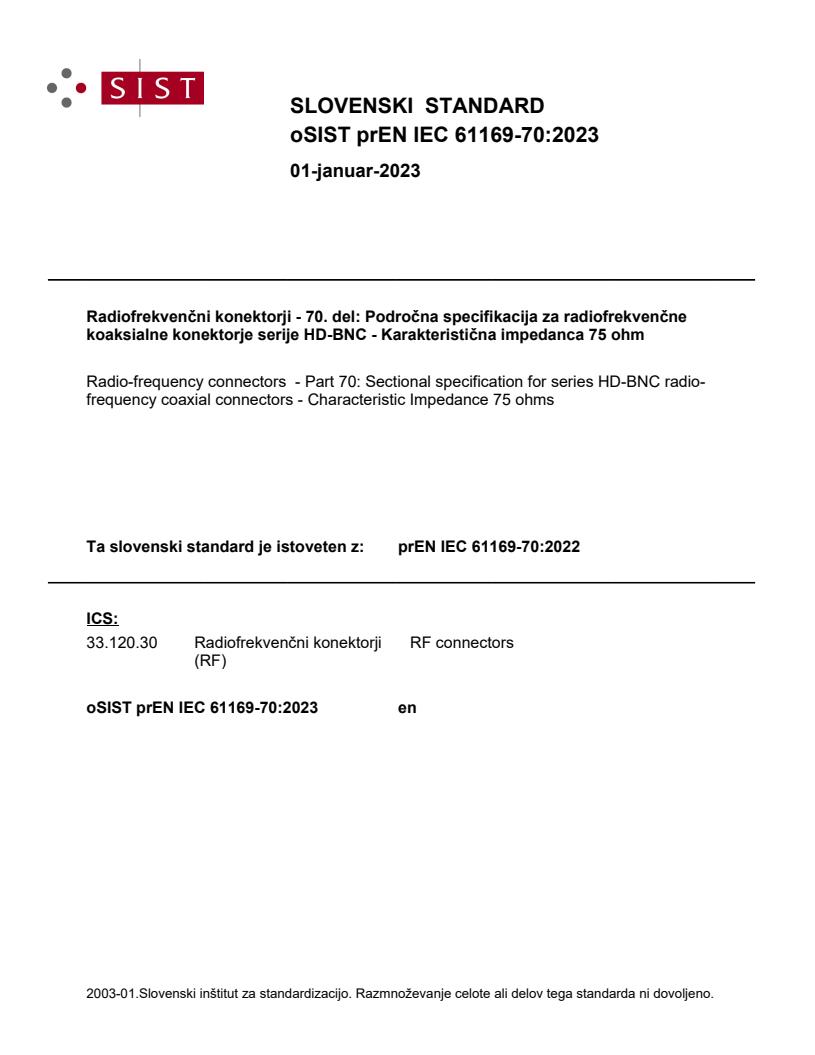prEN IEC 61169-70:2023 - BARVE