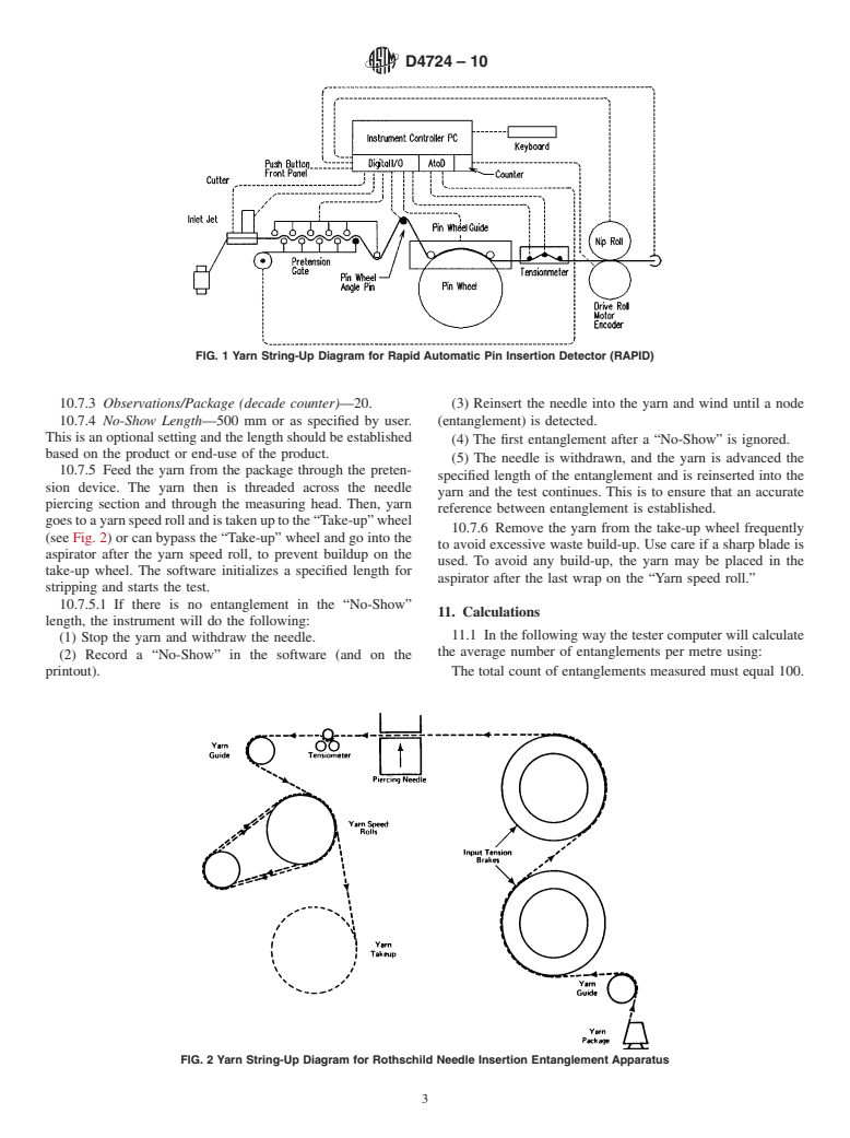 ASTM D4724-10 - Standard Test Method for Entanglements in Untwisted Filament Yarns by Needle Insertion