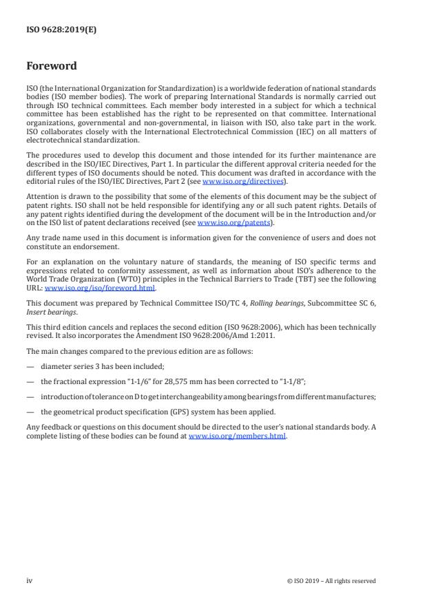 ISO 9628:2019 ISO 9628:2019 - Rolling bearings -- Insert bearings and eccentric locking collars -- Geometrical product specifications (GPS) and tolerance values - Page 4 preview