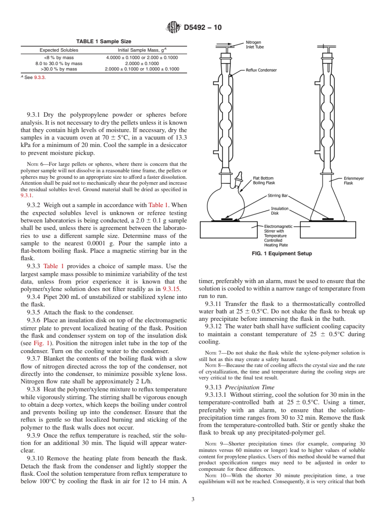 ASTM D5492-10 - Standard Test Method for Determination of Xylene Solubles in Propylene Plastics