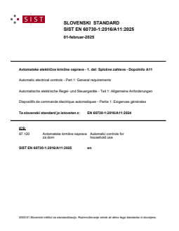SIST EN 60730-1:2016/A11:2025 - Page 1 preview