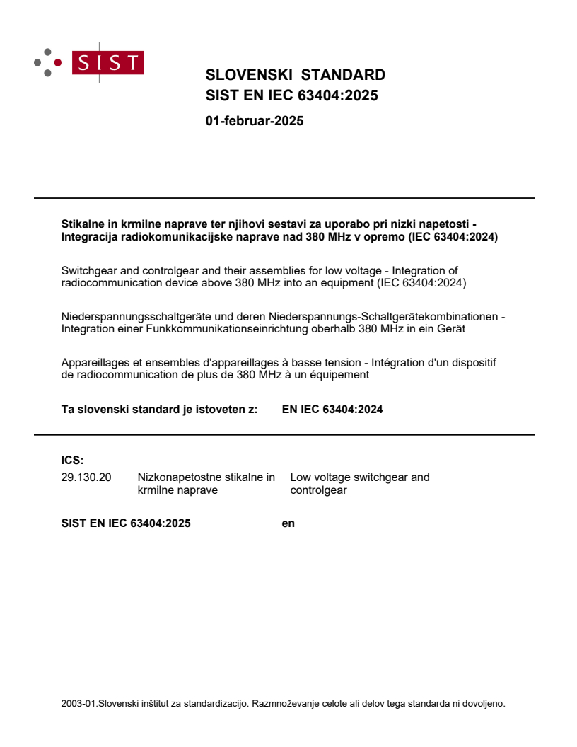 EN IEC 63404:2025 - BARVE