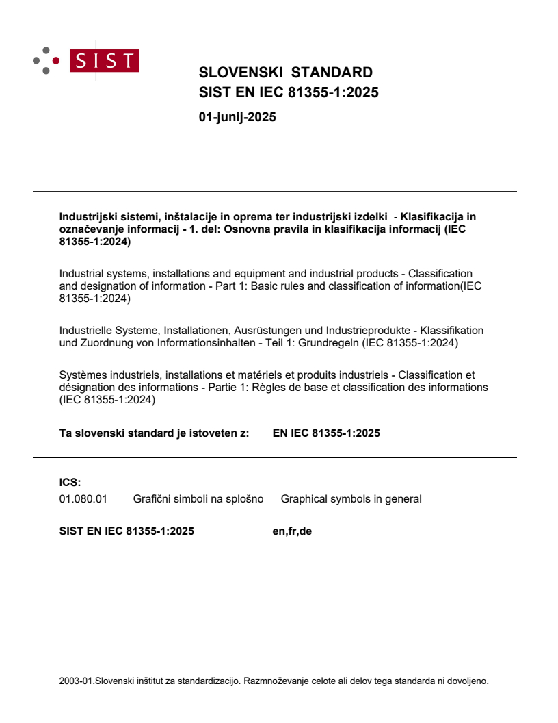 EN IEC 81355-1:2025 - BARVE