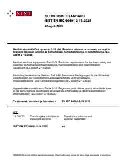 SIST EN IEC 60601-2-16:2025 - BARVE - Page 1 preview
