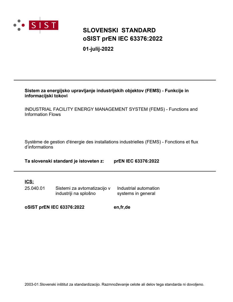 prEN IEC 63376:2022 - BARVE