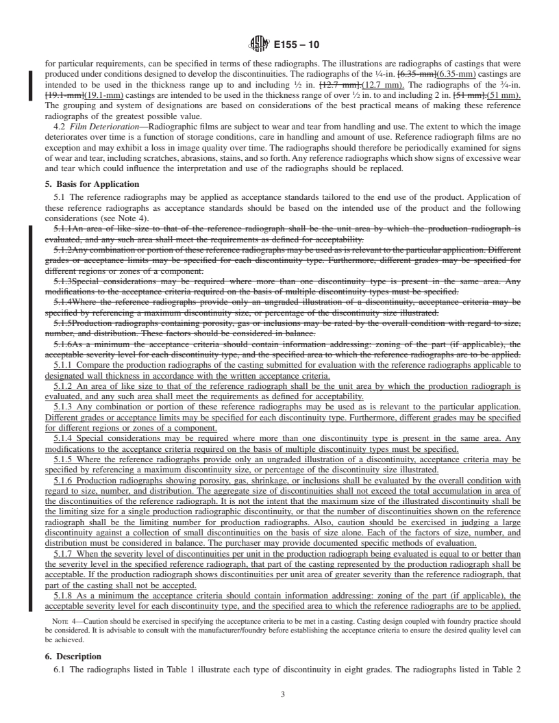 REDLINE ASTM E155-10 - Standard Reference Radiographs for Inspection of Aluminum and Magnesium Castings